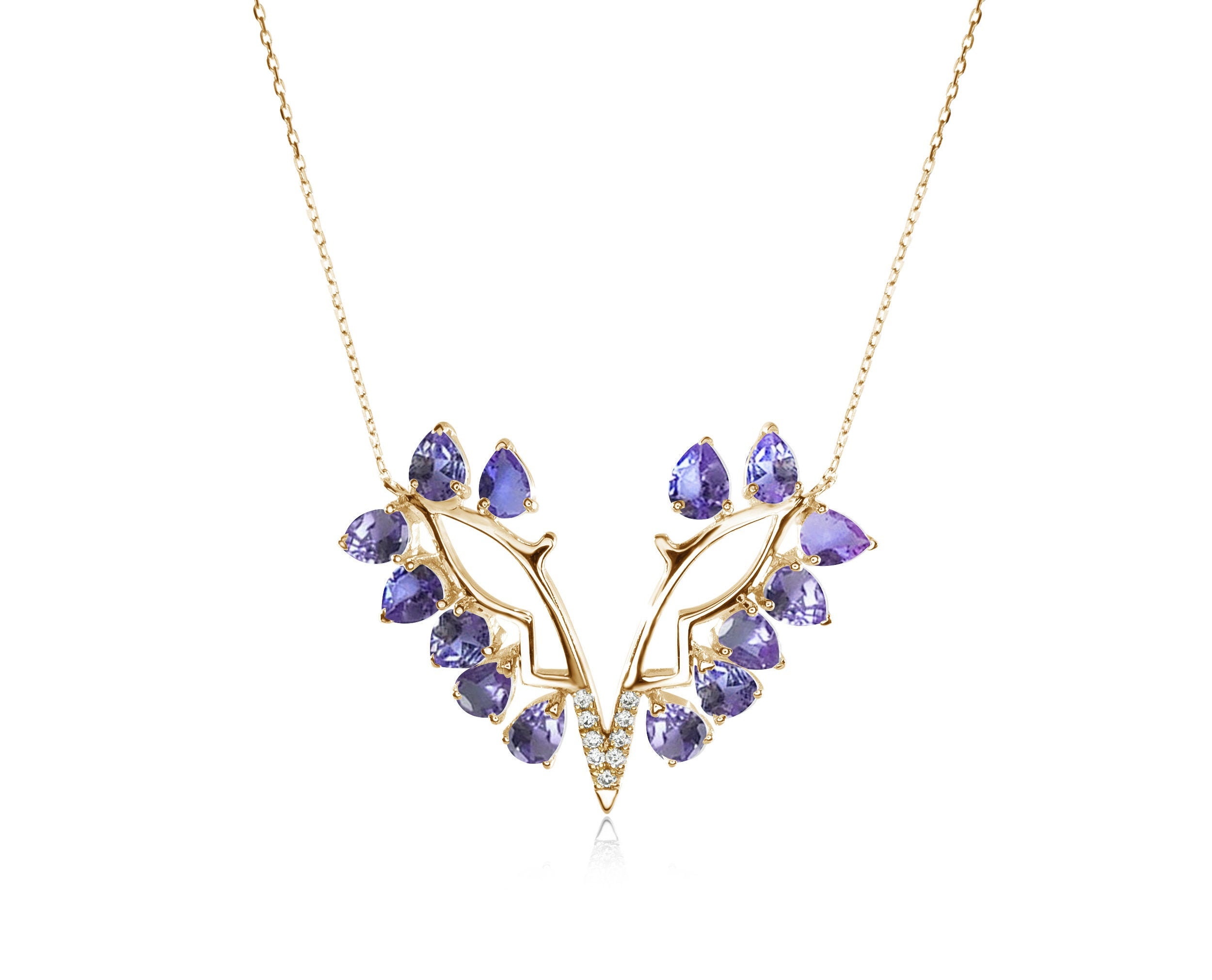 Butterfly Necklace-tanzanite Diamond 
