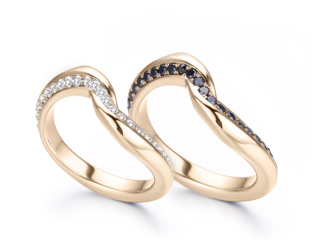 Matching Rings Luxury Matching Wedding Rings, Diamond Rings Set, 14k Gold Rings Set, His and ...
