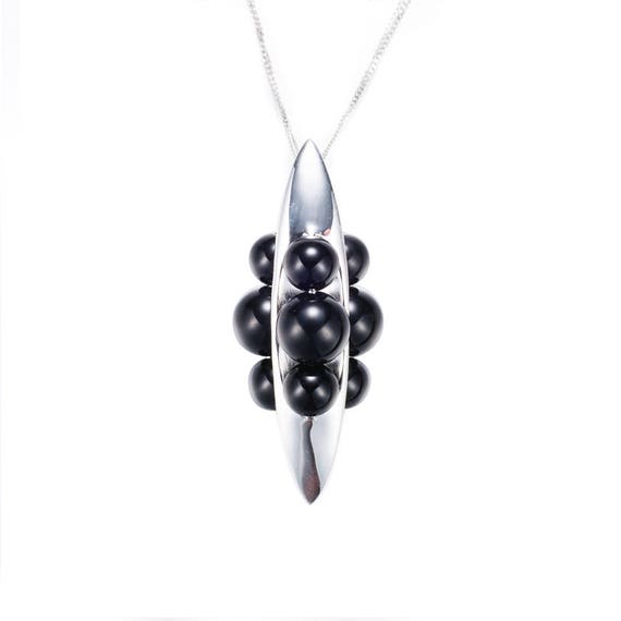 Jet necklace Black Amber pendant Black stone jewelry Stone Necklace Jet Men Black Necklace Black pendant
