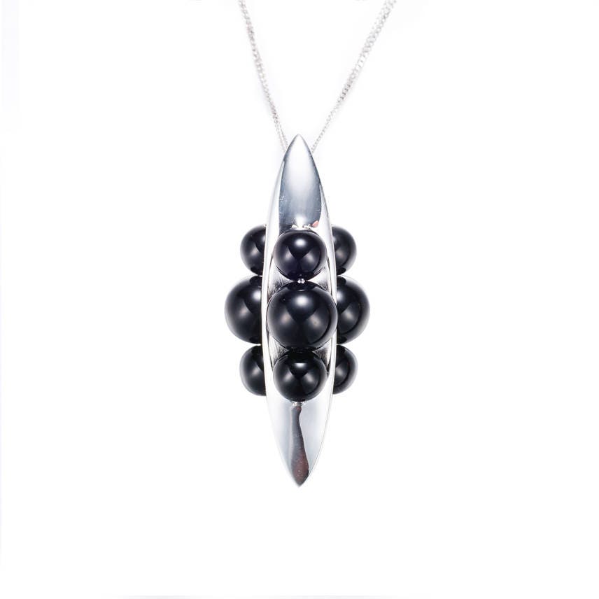 Jet necklace Black Amber pendant Black stone jewelry Stone Necklace Jet Men Black Necklace Black pendant