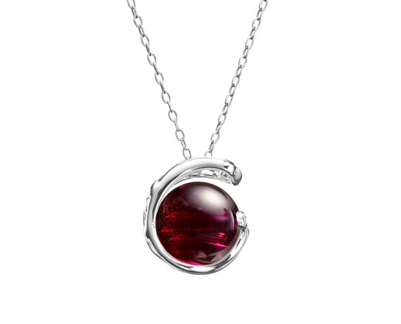 Garnet Necklace In Sterling Silver Red Gemstone Pendant For - Sterling Silver Red Stone Pendant Garnet Necklace In Sterling Silver Red Gemstone Pendant For - Sterling Silver Red Stone Pendant