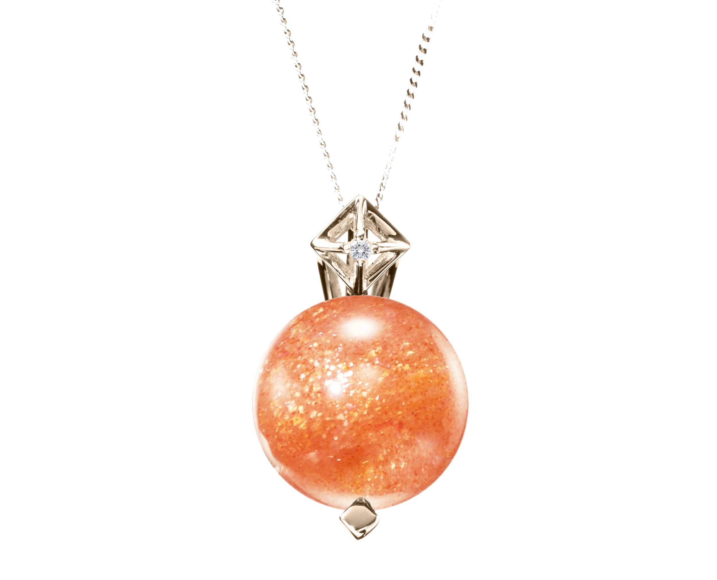 Oregon sunstone necklace in 14k gold Orange stone necklace Etsy