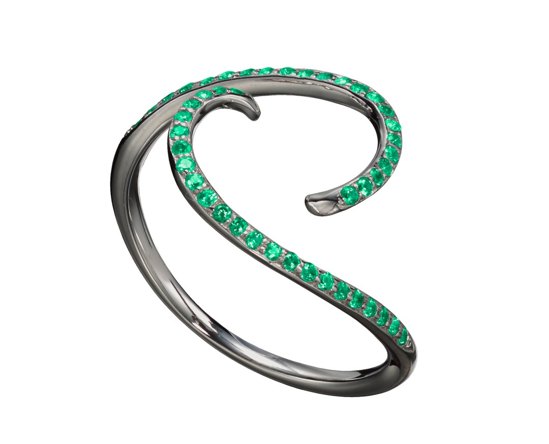 Emerald Ring Enhancerwedding Ring Guardspiral Ring Wrappave Band
