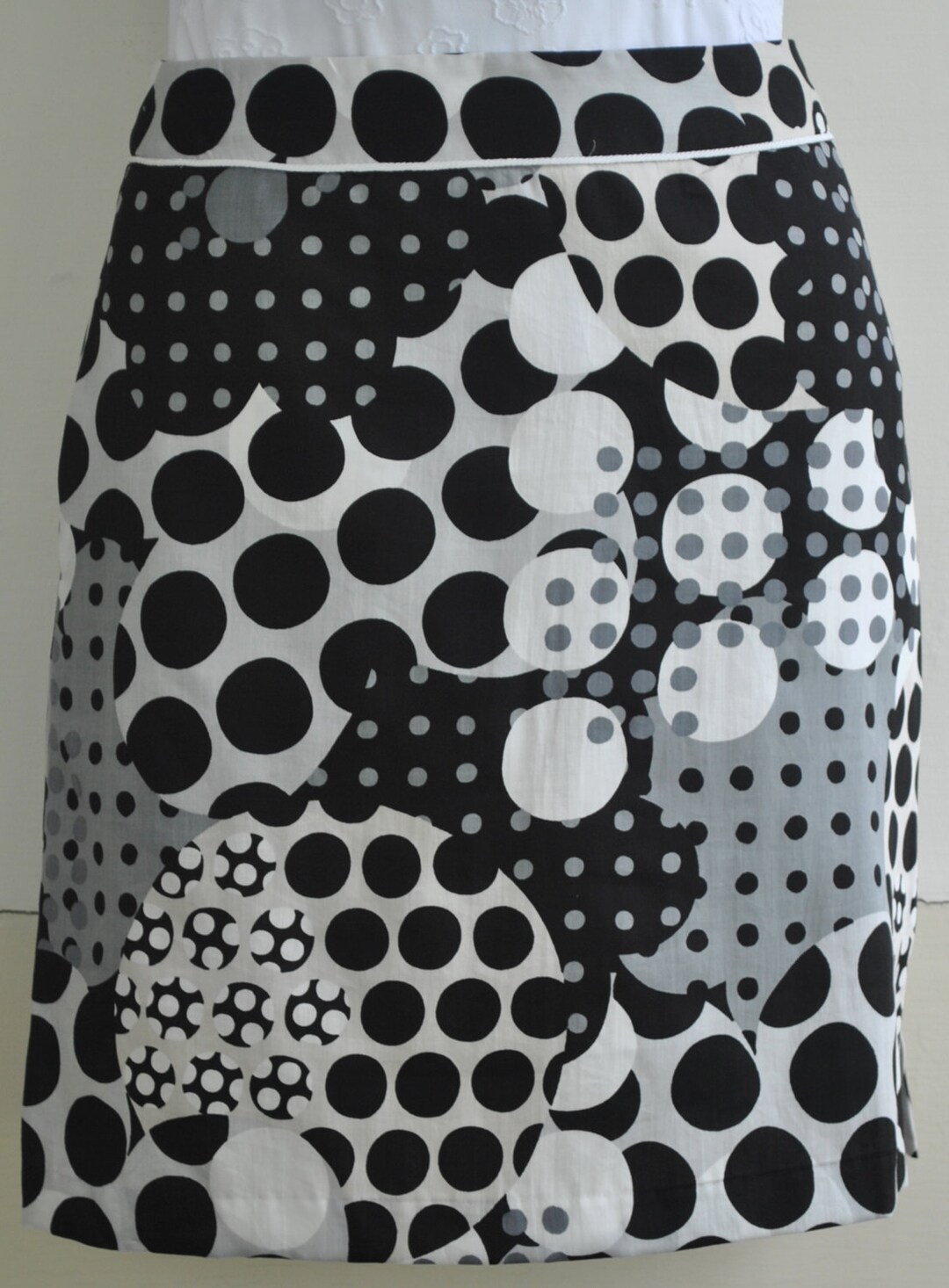 Flat Front Skort of Imported Fabric: Black White and Gray. - Etsy