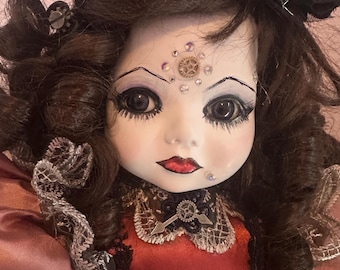 Hand painted Steampunk doll- Scarlett Sandglass