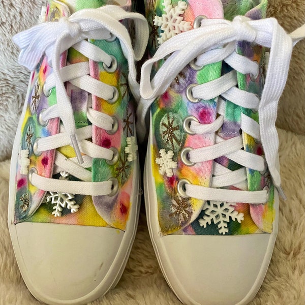 Hand Painted Canvas Shoes-Christmas Candy