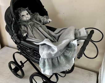 Hand painted horror doll- Gledra & her Doom Buggy