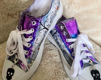 Hand Painted Shoes- Cemetery Shoes