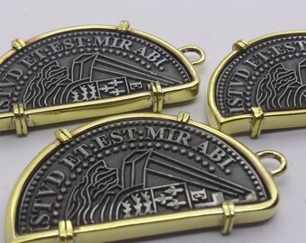 Coin Bezel for Half coin o Token in Brass 40mm x 22mm