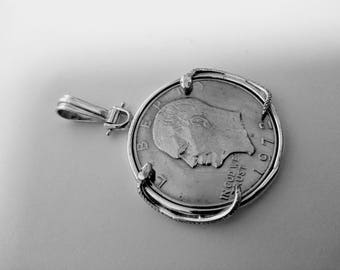 Sterling silver coin bezel. Coin size 37mm X 3mm