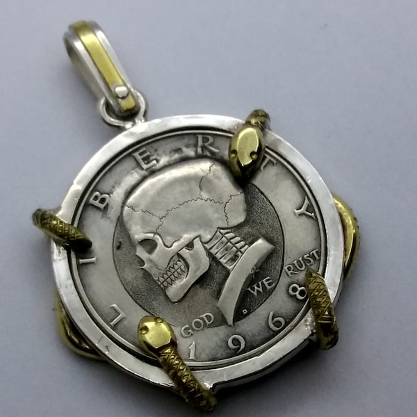 Silver and Brass bezel for a larger coin. 30mm x 3mm