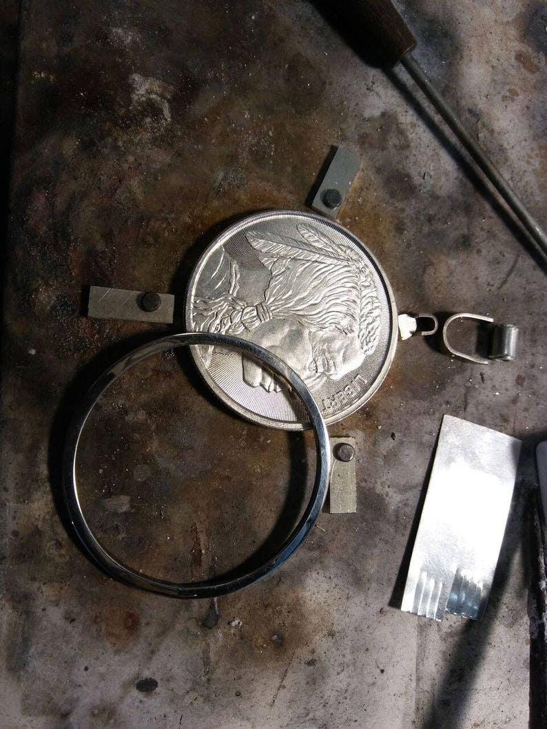 Coin 39mmX3.2mm Sterling silver Coin Bezel