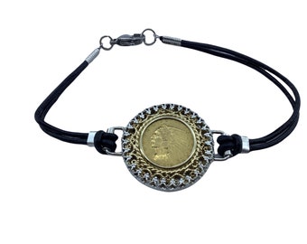 Coin Bezel set as Bracelet.