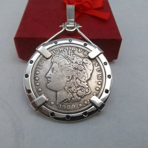 Coin Bezel for 38 MM Coin, Personalized Sterling silver coin bezel. Handmade silver coin Bezel