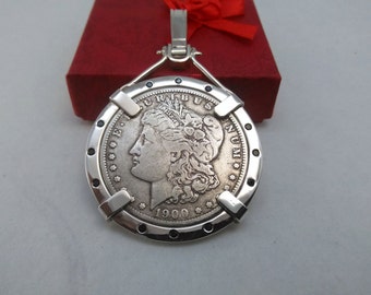 Coin Bezel for 38 MM Coin, Personalized Sterling silver coin bezel. Handmade silver coin Bezel