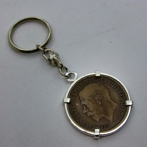 coin bezel key chain for coin, In silver