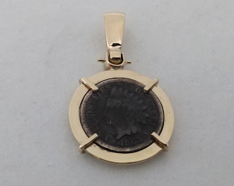 Coin Bezel in 14k Gold. Gold Bezel for Indian head coin.