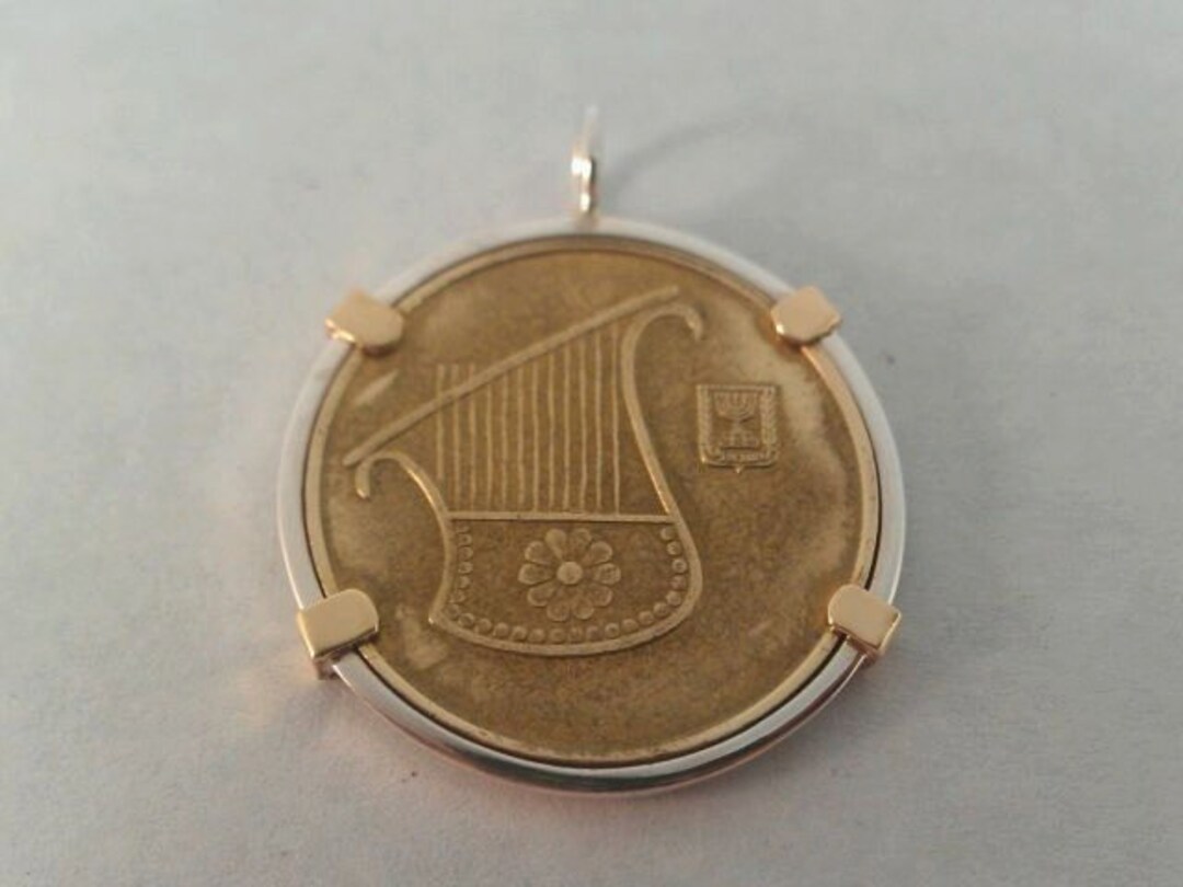 Personalized Coin Bezel. Silver Coin Bezel With Brass Prongs. - Etsy