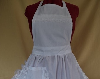 Handmade Victorian Broderie Lace Apron: 100% Cotton Pinny - Etsy
