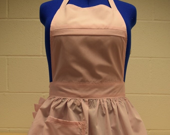 Retro Vintage 50s Style Full Apron / Pinny - Pastel Pink