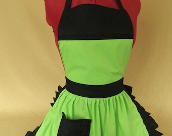 Grembiule Completo/pinny In Stile Retrò Vintage Anni '50 - Crema - Italia - Foto 2