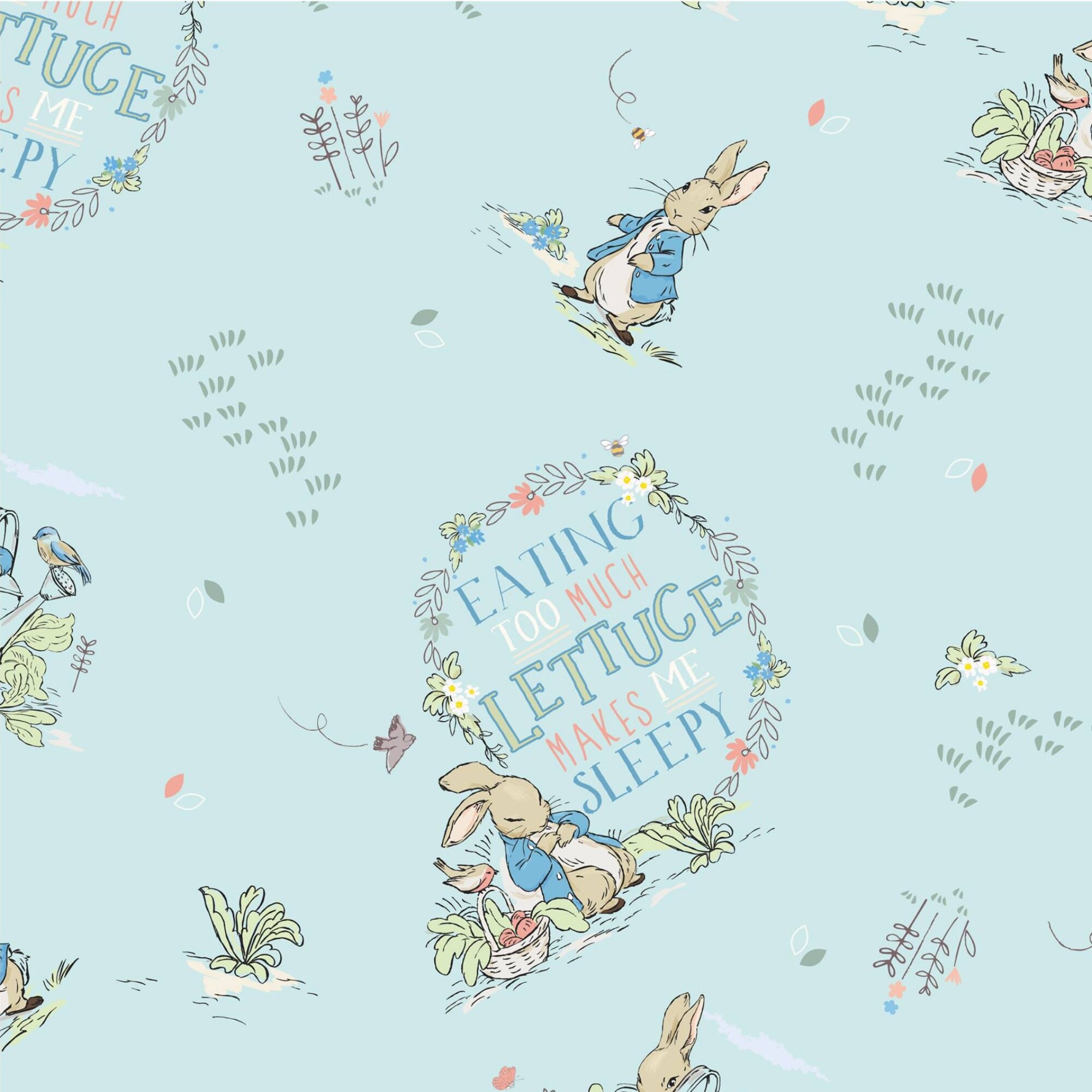 Peter Rabbit & Friends - Sleepy Lettuce - 100% Cotton Digital