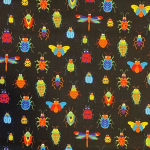 Druckstoff aus 100% Baumwolle - Bugs & Critters - Schwarz - 89610-101