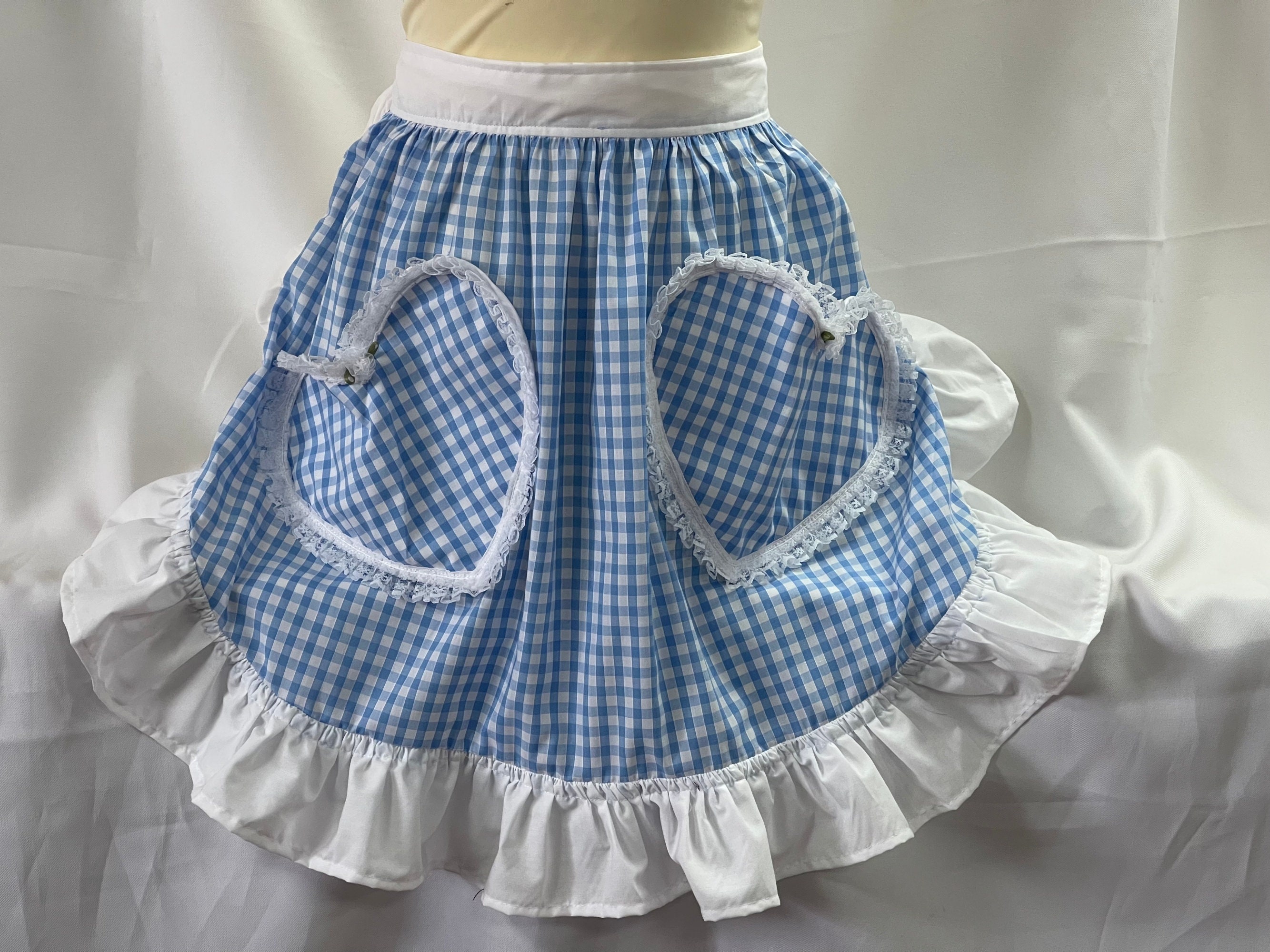 エプロン・三角巾 60s blue and red plaid apron small – moon woman vintage