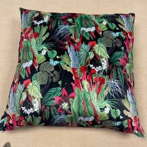 Hand Made Double Sided Plush 290gsm Velvet - Large Cushion Cover - Exotic in Black