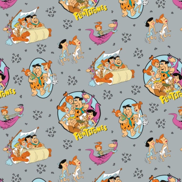 The Flintstones - Stone Age Family - 100% cotton print fabric - 24060101 02
