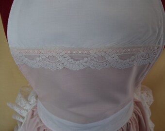Retro Vintage 50s Style Full Apron / Pinny - Baby Pink & White