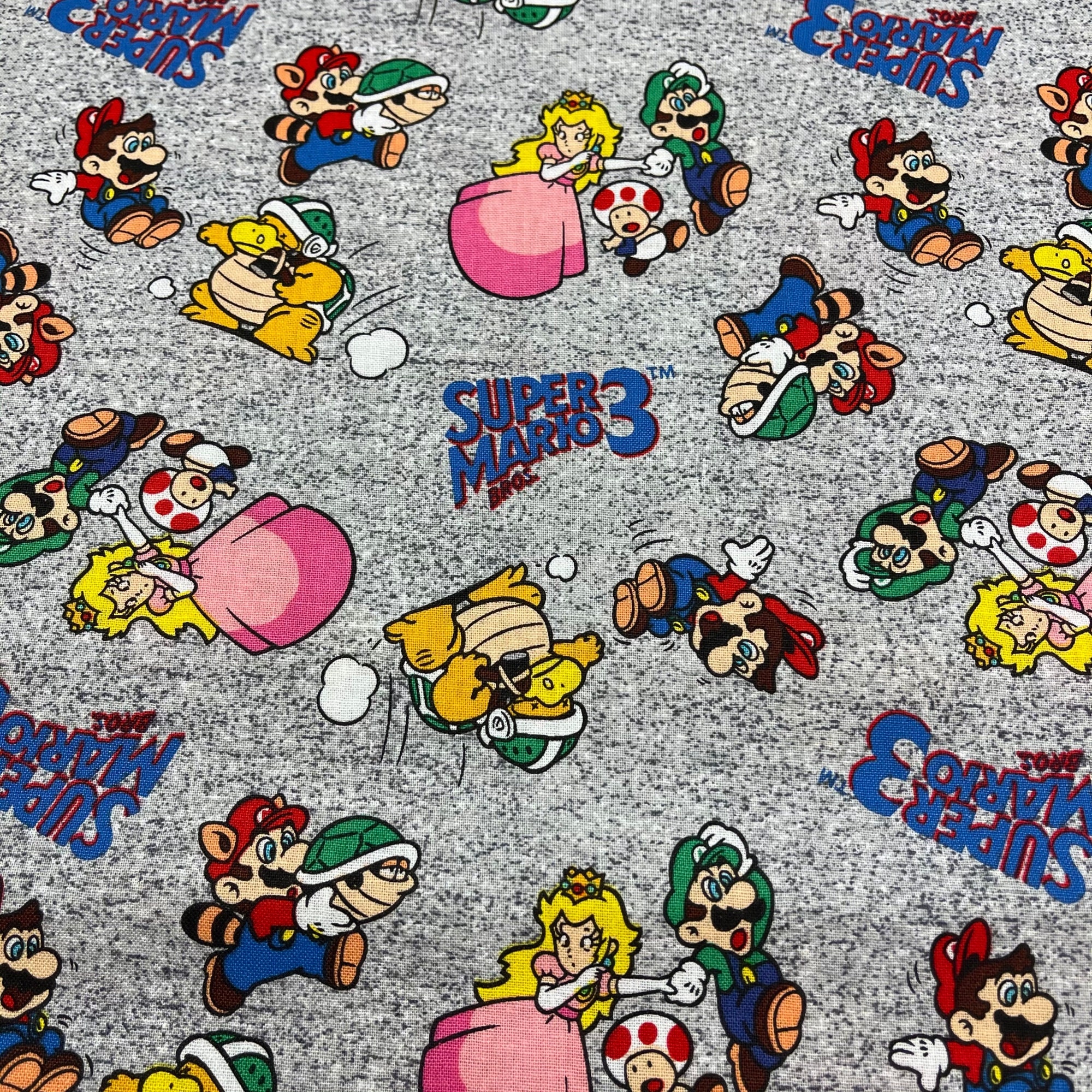 Super Mario 3 100 % Baumwolldruck Stoff grau 39950-105 | Etsy