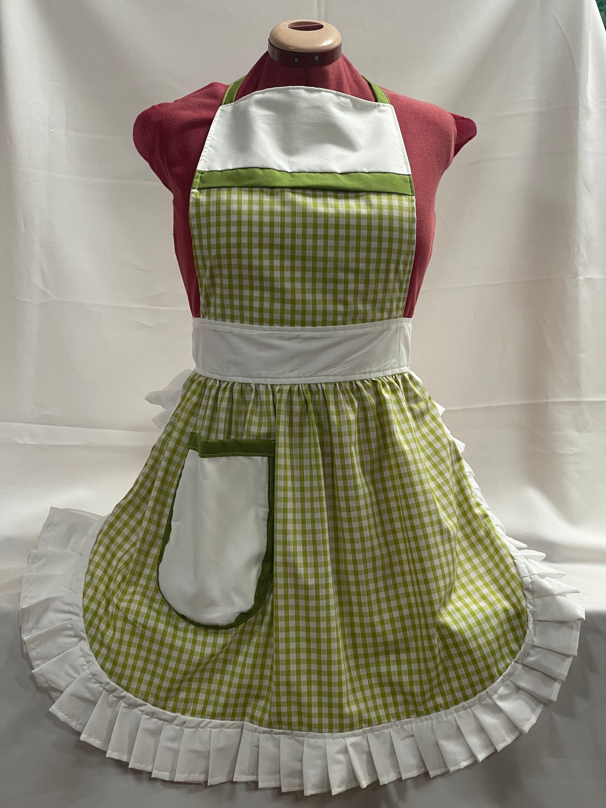 Retro Vintage 50s Style Full Apron / Pinny - Apple Green