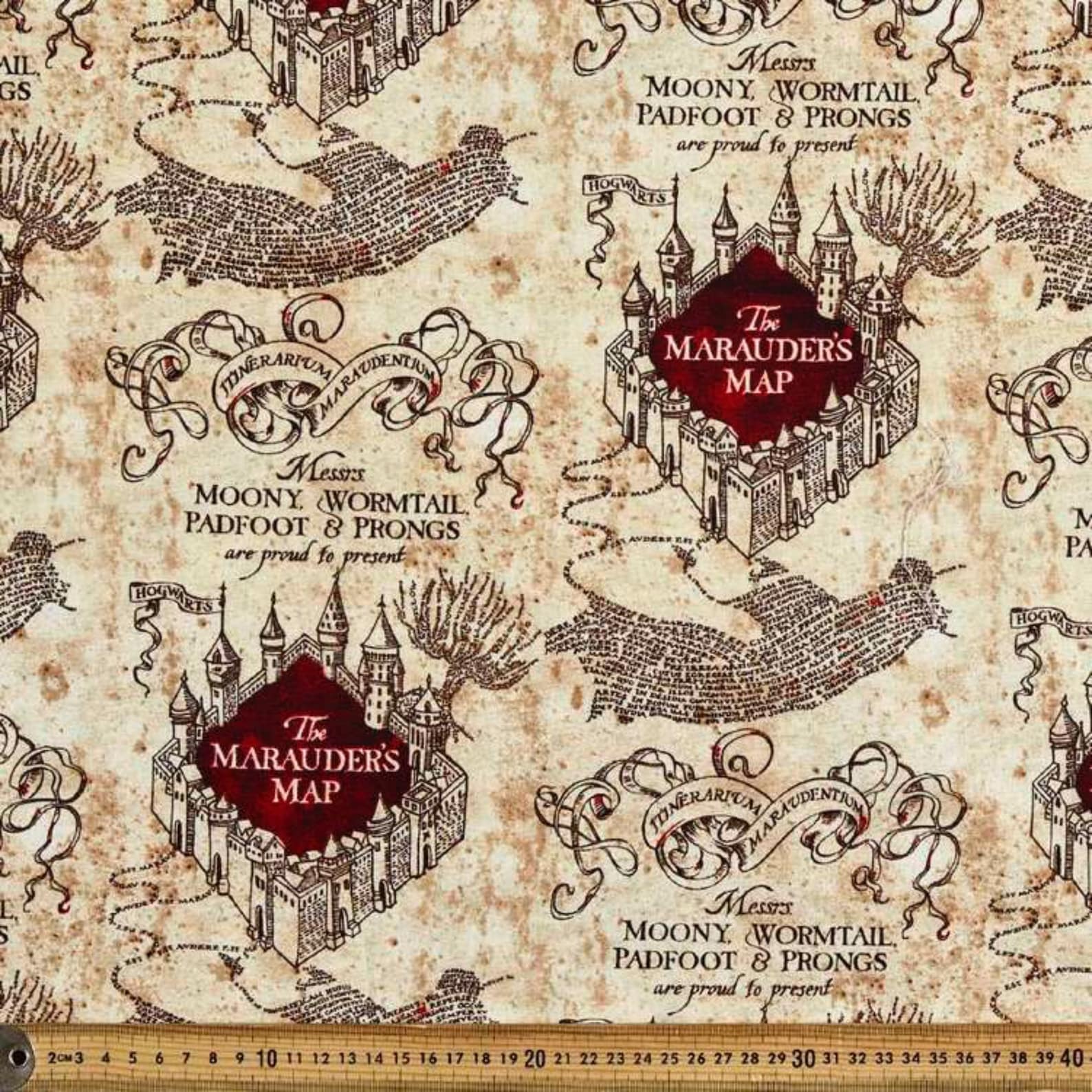 Harry Potter Carte des Maraudeurs Tissu imprimé 100 coton Etsy France