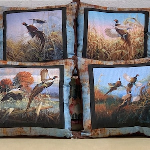 Set of 4 Cushion Covers with Pheasants  - 39570-CUSH
