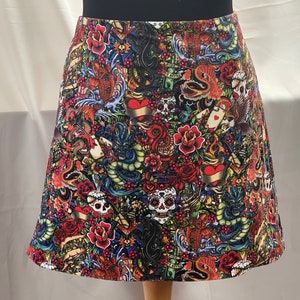 Handmade - Velvet - Straight Skirt - Vintage Tattoos