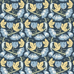 Voysey - Birds In Nature - Birds & Poppies - 100% cotton print fabric - 2872-01
