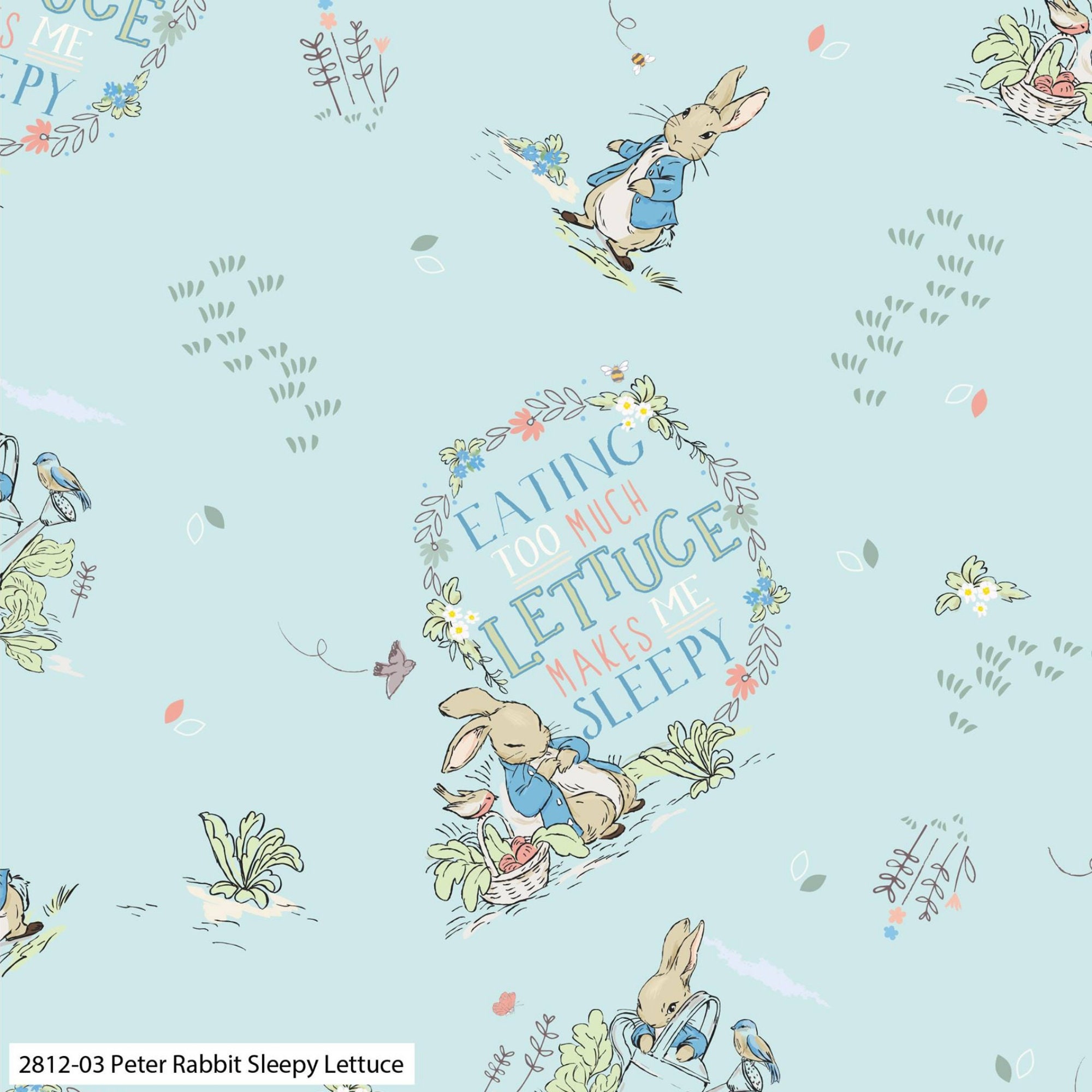 Peter Rabbit & Friends - Sleepy Lettuce - 100% Cotton Digital