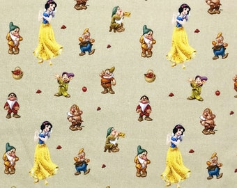 Snow White - 100% cotton digital print fabric - DD006