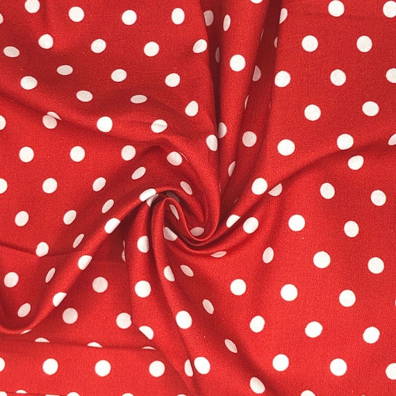 水玉模様 - 赤 - 綿100%プリント生地 - CC059 - Etsy 日本