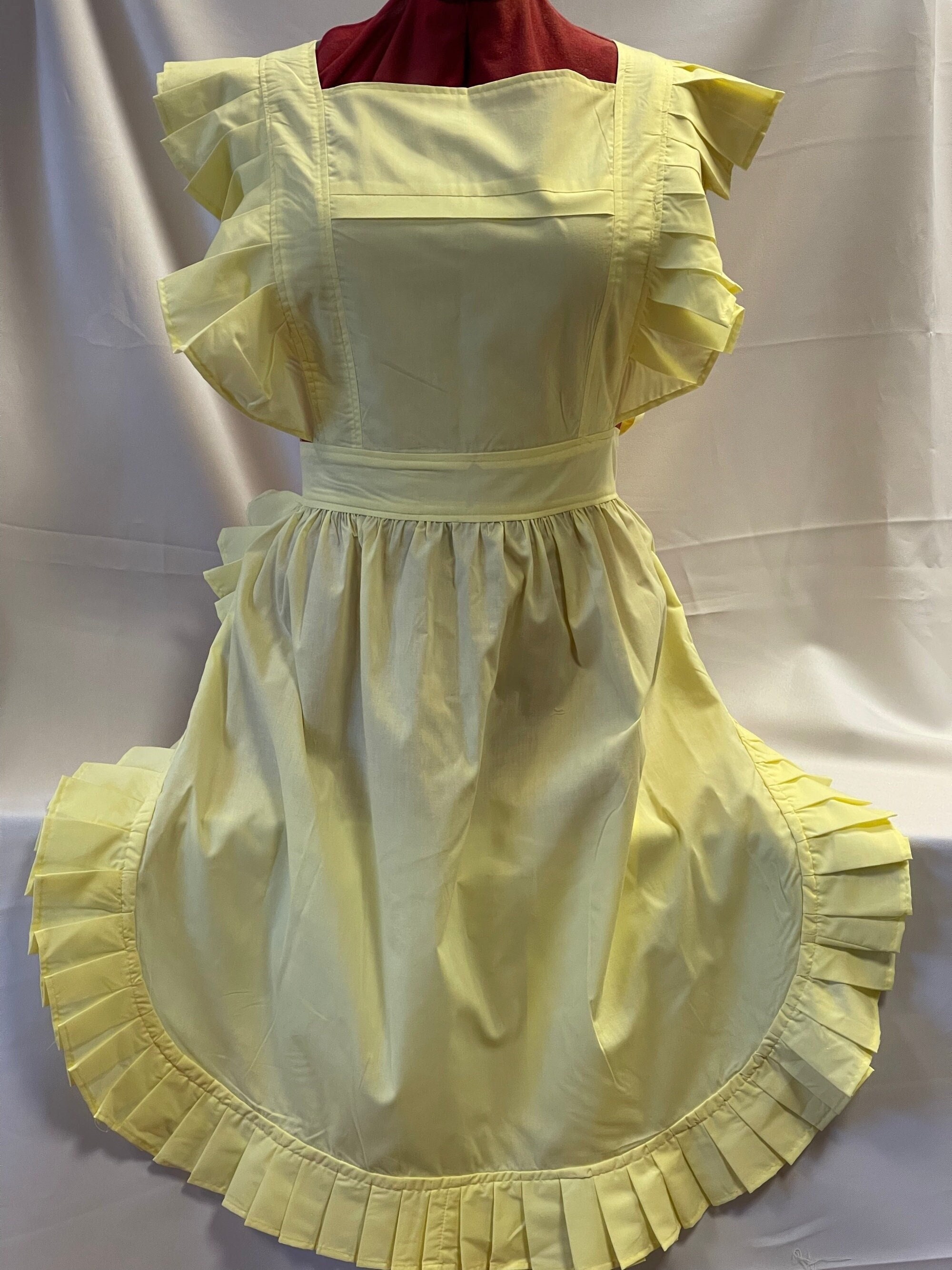 Retro Vintage Victorian Style Full Apron / Pinny - Lemon