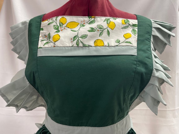 Retro Vintage Victorian Style Full Apron / Pinny - Forest Green