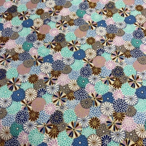 Tejido estampado 100% algodón - KATA - Azul - 63040-102