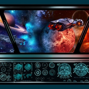100% katoenen printstof - Sci-Fi door Jason Yenter - Randprint - AS 2SCI-1