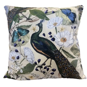 Hand Made Double Sided British Velvet - Large Cushion Cover with Pheasants