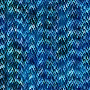 Può includere: Uno schema senza cuciture di gocce di pioggia blu su uno sfondo blu scuro. Le gocce di pioggia sono stilizzate e hanno un effetto acquerello.