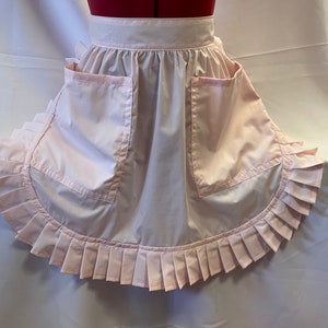 Half schort/hesje met 2 zakken, retro vintage jaren 50-stijl - pastelroze