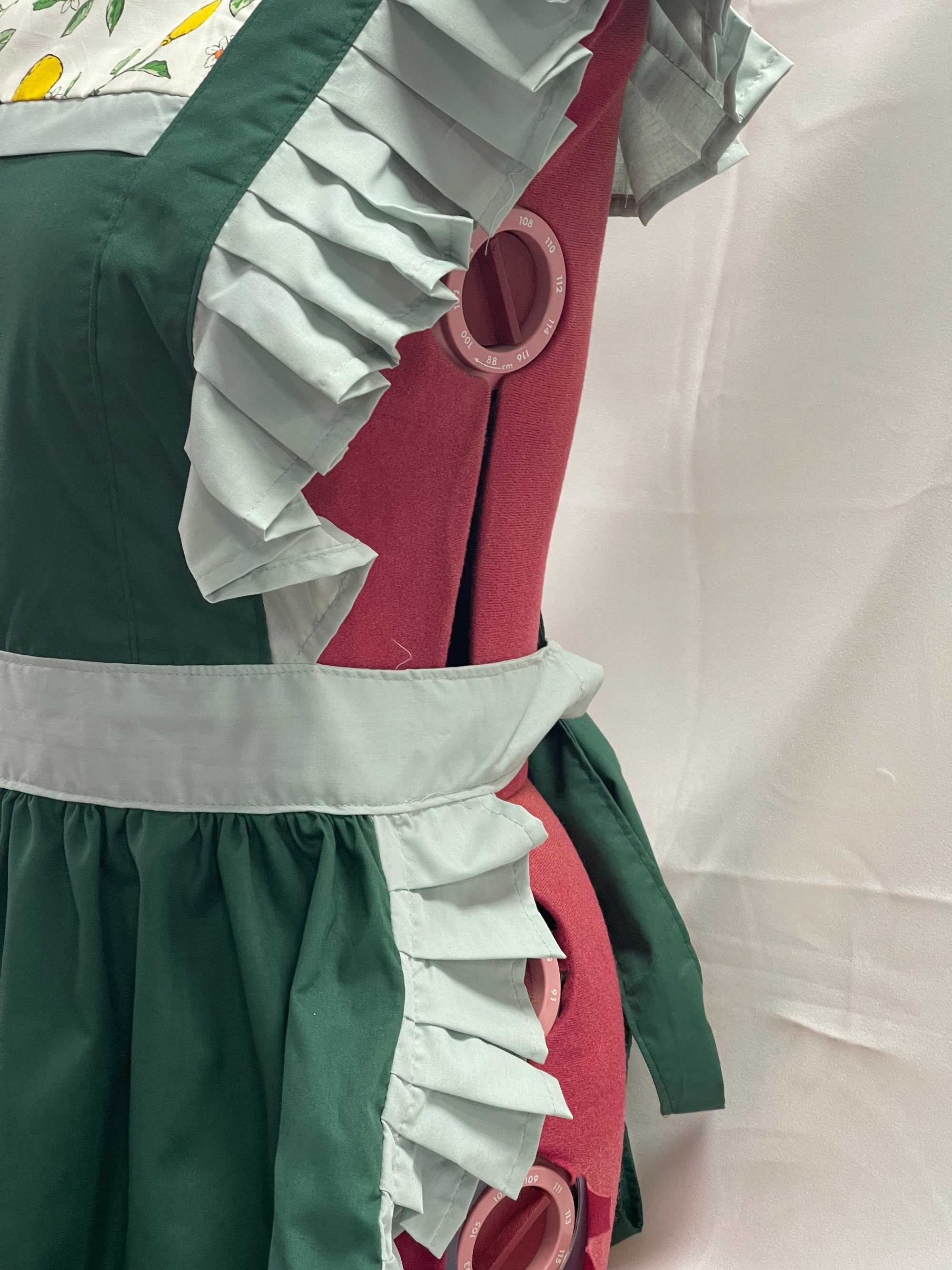 ワンピース EURO VINTAGE APRON Retro Vintage Victorian Style Full Apron / Pinny - Forest