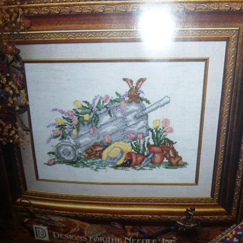 Designs for the Needle Wheelbarrow Counted Cross Stitch Kit Bunnies Rabbits Easter Spring