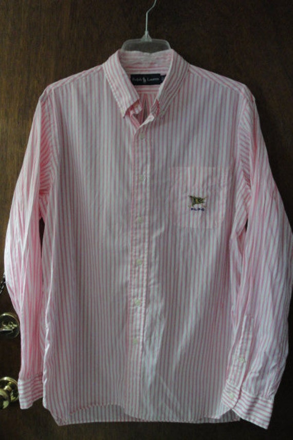 ralph lauren pink and white striped shirt